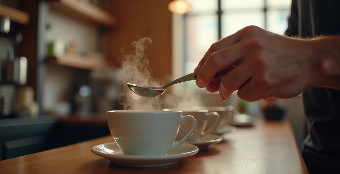 Moment de dégustation professionnelle de café de spécialité